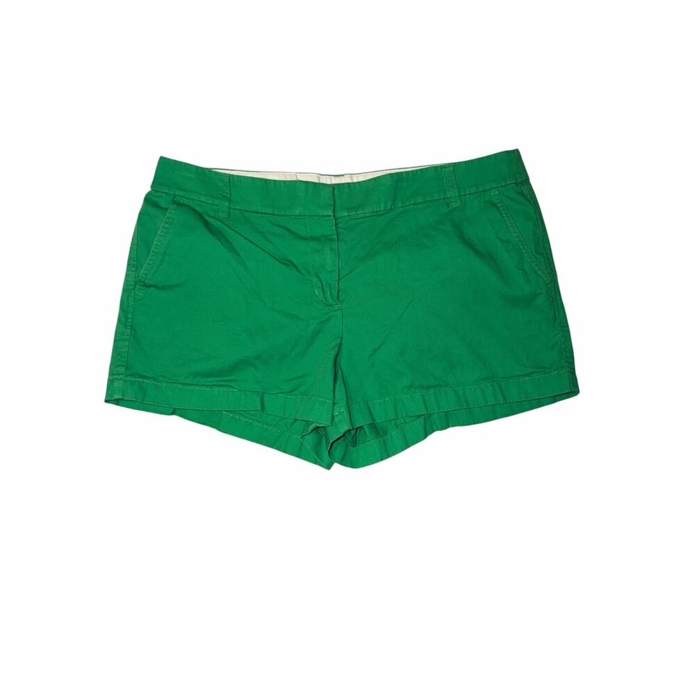 J Crew Women’s Size 14  100% Cotton Green Chino Shorts